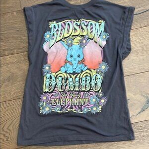 Disney Dumbo Women’s Medium Graphic Retro T-shirt Muscle Tee Gray